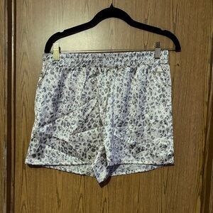 BCBGMaxAzria White and Gray Patterned Athletic Shorts